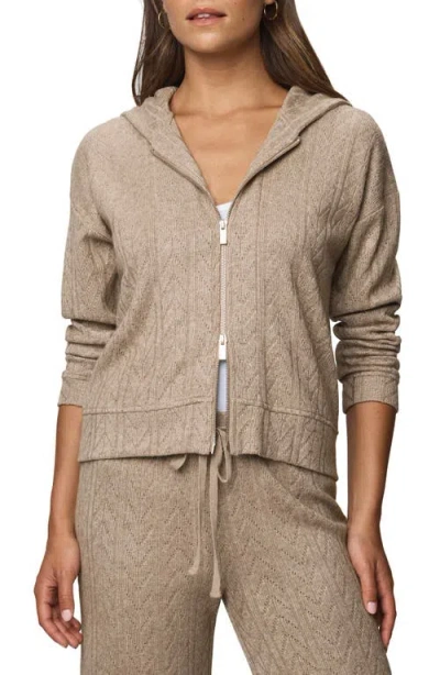 Splendid Sweatersoft Zippered Hoodie In Neutral