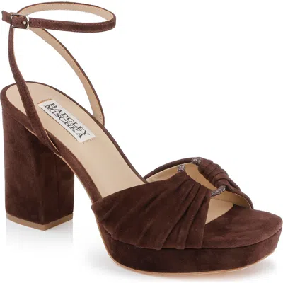 Badgley Mischka Collection Veda Ankle Strap Platform Sandal In Brown