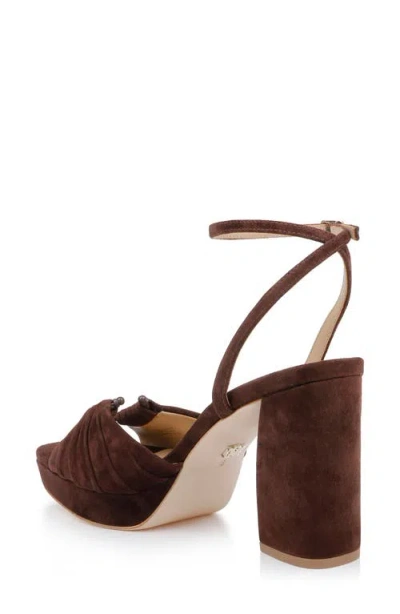 Badgley Mischka Collection Veda Ankle Strap Platform Sandal In Brown