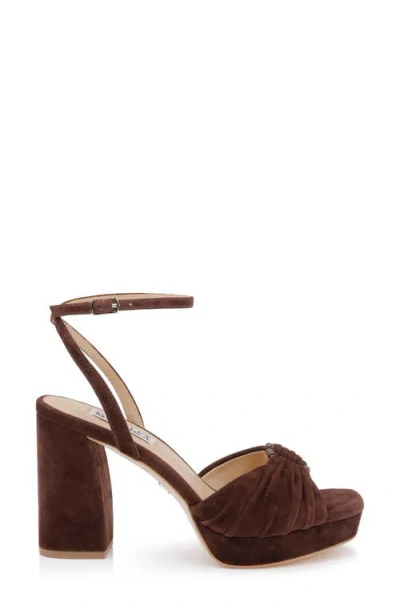 Badgley Mischka Collection Veda Ankle Strap Platform Sandal In Brown