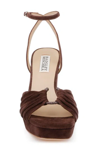 Badgley Mischka Collection Veda Ankle Strap Platform Sandal In Brown