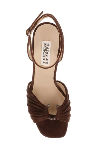 Badgley Mischka Collection Veda Ankle Strap Platform Sandal In Brown
