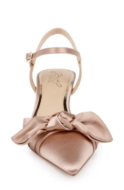 Jewel Badgley Mischka Ember Ankle Strap Pointed Toe Kitten Heel Pump In Neutral