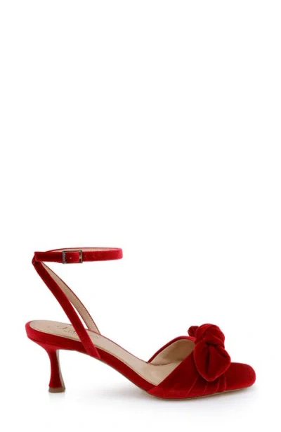 Jewel Badgley Mischka Women's Emeli Bow Square Toe Sandals In Red