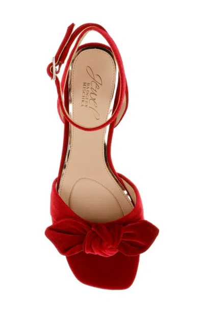 Jewel Badgley Mischka Women's Emeli Bow Square Toe Sandals In Red