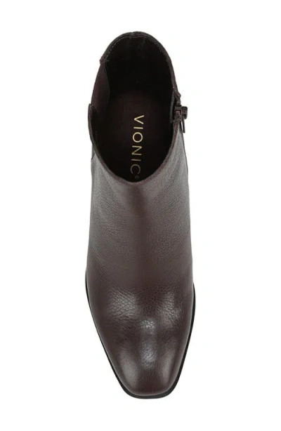 Vionic Vynn Plain Toe Bootie In Brown