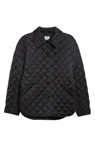 Totême Quilted Jacket Collared Neck Long Sleeves In Black