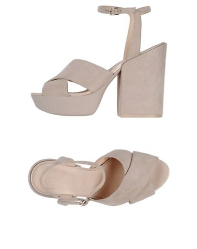 Hogan Sandals In Beige