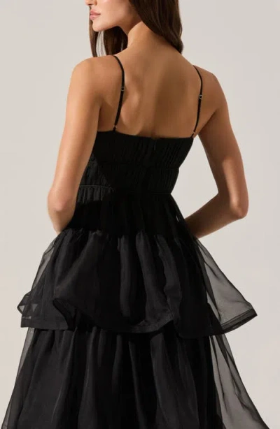 Astr The Label Theiria Tiered Ruffle Sleeveless Maxi Dress In Black