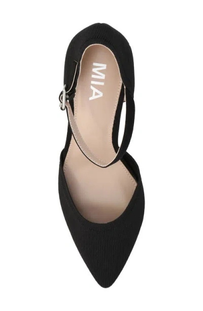 Mia Women's Bivi Knit D'orsay Buckled Ankle Strap Pumps In Black