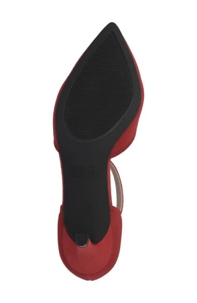 Mia Women's Bivi Knit D'orsay Buckled Ankle Strap Pumps In Red