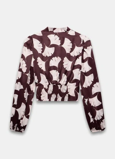 Mint Velvet Leaf Print Top In Multi