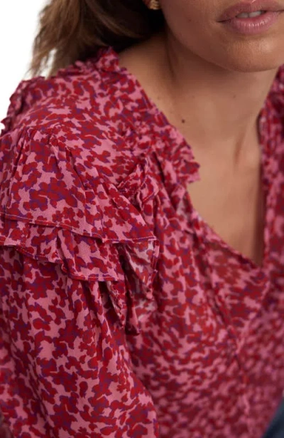 Mint Velvet Floral Pattern Blouse In Pink