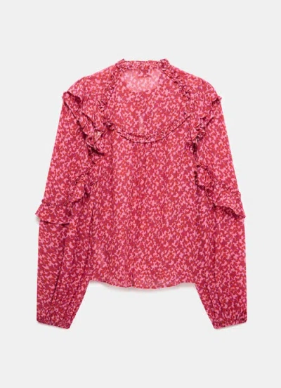 Mint Velvet Floral Pattern Blouse In Pink