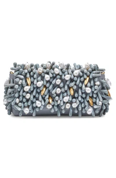 Cult Gaia Perla Clutch In Celadon Multi In Gray