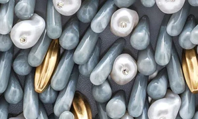 Cult Gaia Perla Clutch In Celadon Multi In Gray