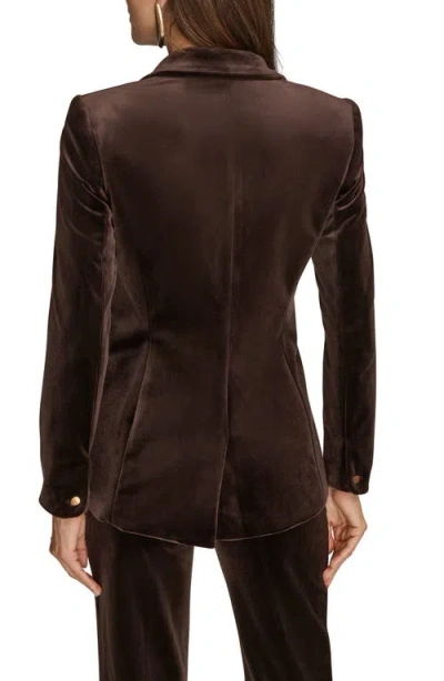Donna Karan Women's Velvet One Button Jacket In Brown
