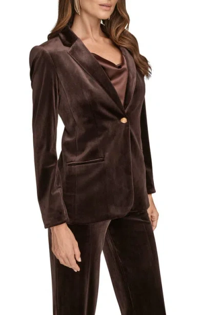 Donna Karan Women's Velvet One Button Jacket In Brown
