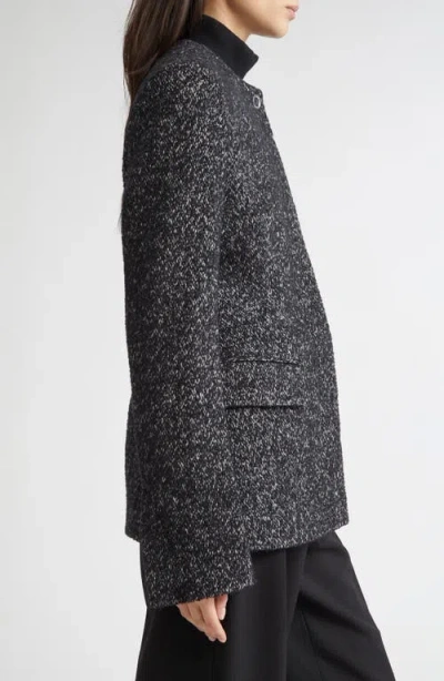 Totême Womens Black White Collarless Cinched Wool-blend Jacket In Multi