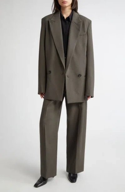 Totême Toteme Shield Wool Blend Blazer In Green