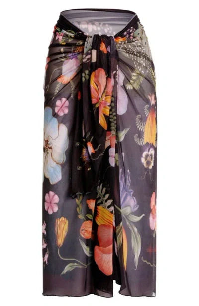 Agua Bendita Marine Ambar Mesh Pareo Swim Cover-up In Black