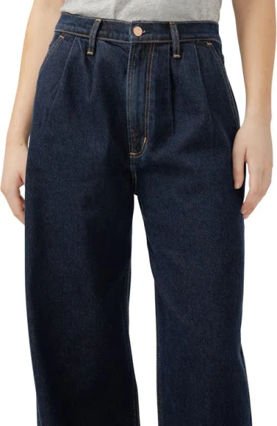 Silver Jeans Co. Women's High Rise Pleated Denim Trouser Leg Jeans In Blue