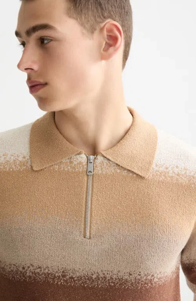Scotch & Soda Knitted Degrade Polo Shirt In Multi