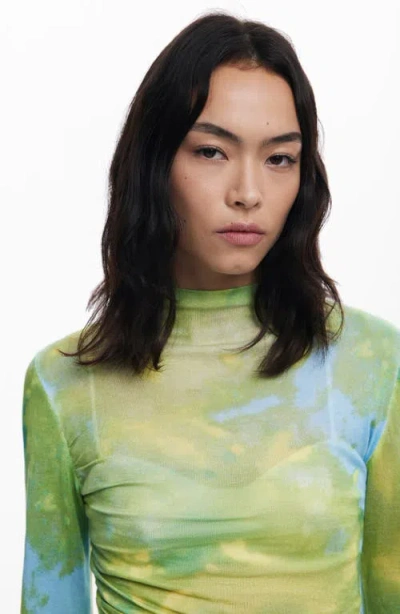 Desigual Mock Neck Sweater In Yellow