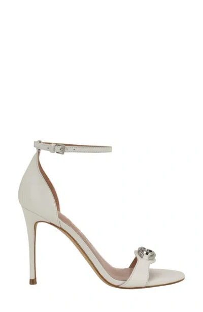 Guess Women's Kabrina G Logo Ankle Strap Stiletto Sandals In White