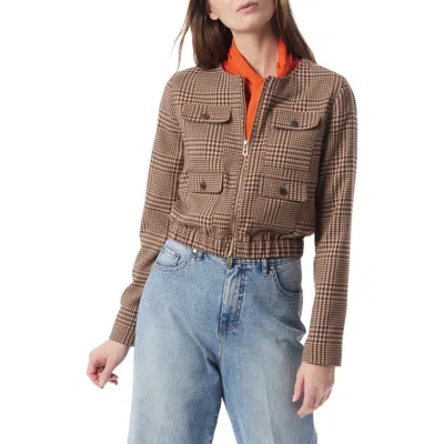 Do By Dee Ocleppo Lena Check Zip-up Jacket In Brown