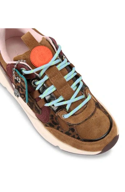 Kurt Geiger Kurt Runner Leopard-print Leather Sneakers In Multi