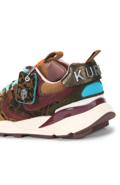 Kurt Geiger Kurt Runner Leopard-print Leather Sneakers In Multi
