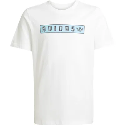 Adidas Originals Kids' Cotton Graphic T-shirt In White