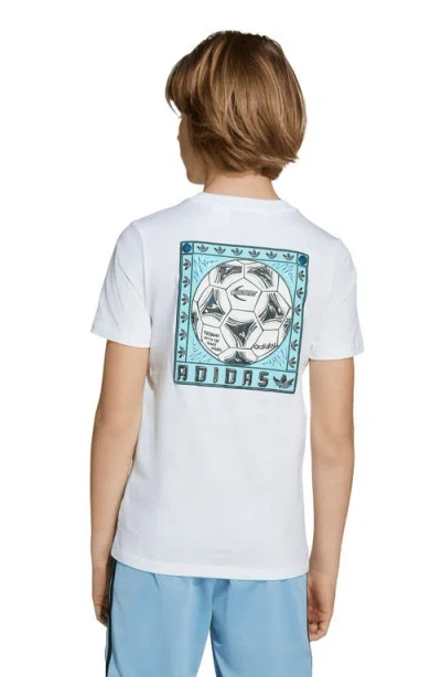 Adidas Originals Kids' Cotton Graphic T-shirt In White