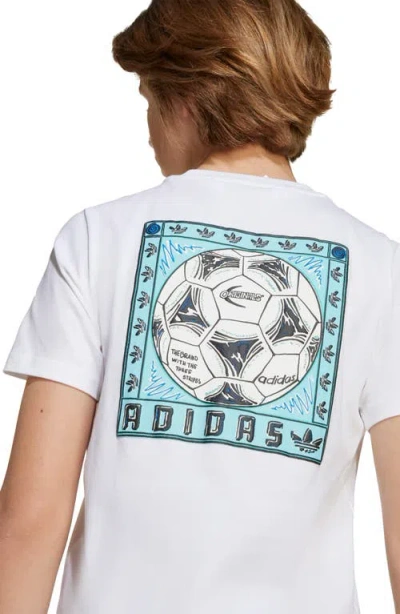 Adidas Originals Kids' Cotton Graphic T-shirt In White