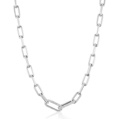 Sheryl Lowe Diamond Paperclip Link Chain In Burgundy
