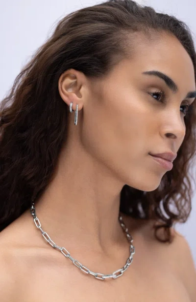 Sheryl Lowe Diamond Paperclip Link Chain In Burgundy