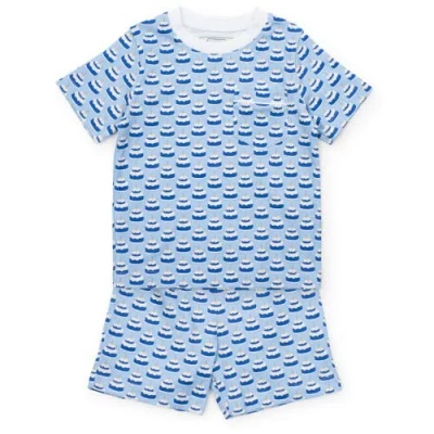 Lila And Hayes Charles Boys' Short Set In Blue