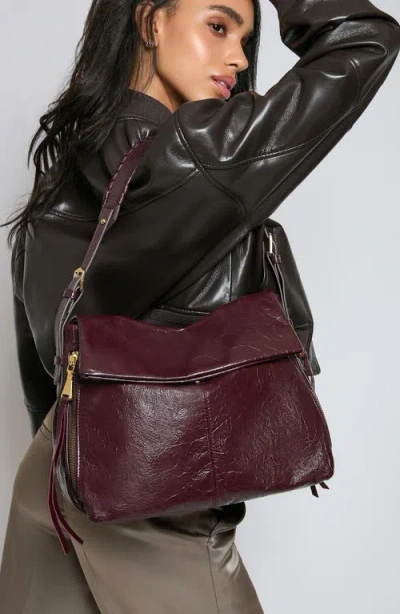 Aimee Kestenberg Bali Double Entry Leather Hobo In Burgundy