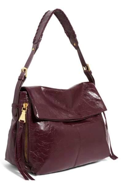 Aimee Kestenberg Bali Double Entry Leather Hobo In Burgundy