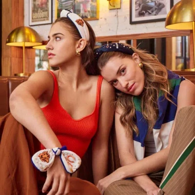 Lele Sadoughi Chicago Bears Embroidered Knotted Headband In Green