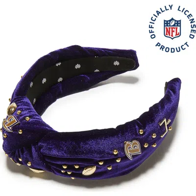 Lele Sadoughi Baltimore Ravens Embellished Knotted Headband In Purple