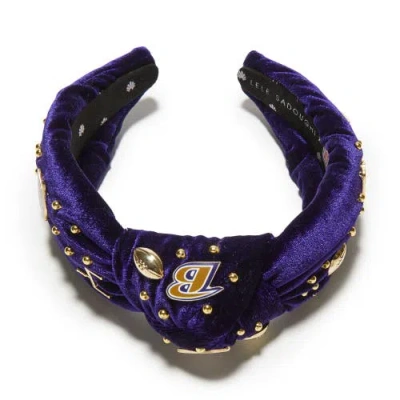 Lele Sadoughi Baltimore Ravens Embellished Knotted Headband In Purple