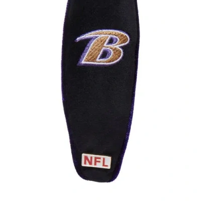 Lele Sadoughi Baltimore Ravens Embroidered Knotted Headband In Black