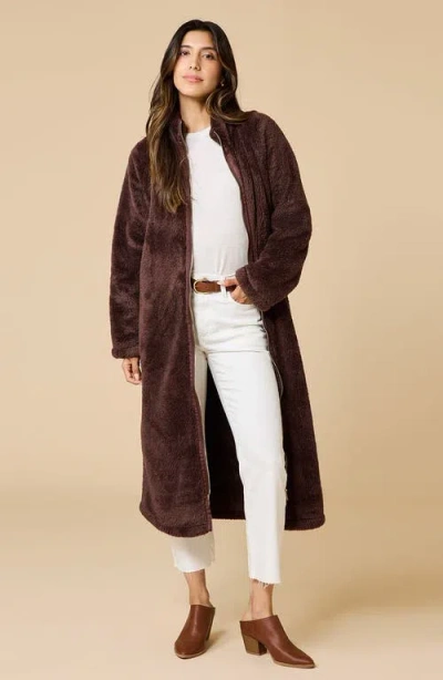Softies Dreamplush Zip Robe In Brown