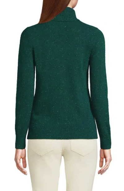 Lands' End Cashmere Turtleneck Sweater In Green