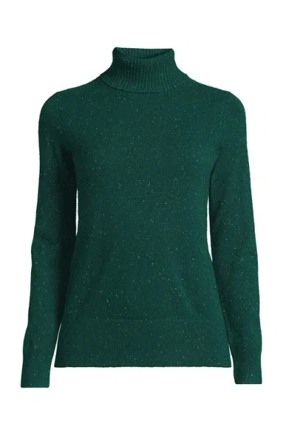 Lands' End Cashmere Turtleneck Sweater In Green