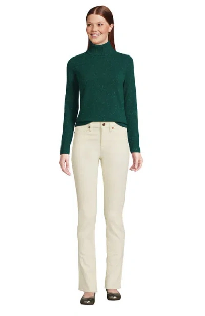 Lands' End Cashmere Turtleneck Sweater In Green