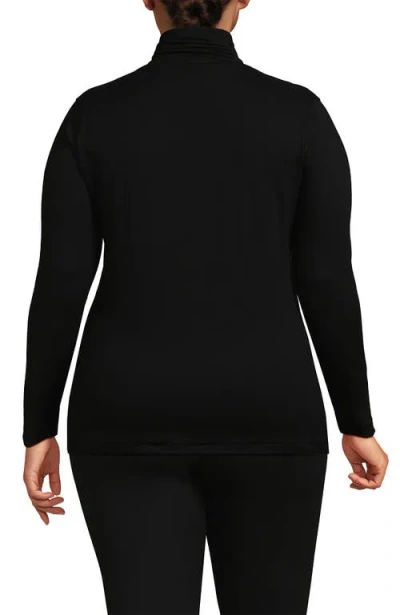 Lands' End Lightweight Jersey Skimming Long Sleeve Turtleneck In Black