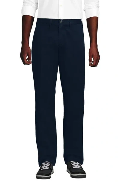 Lands' End Knockabout Comfort Waist Classic Fit Flannel Lined Chino Pant In Blue
